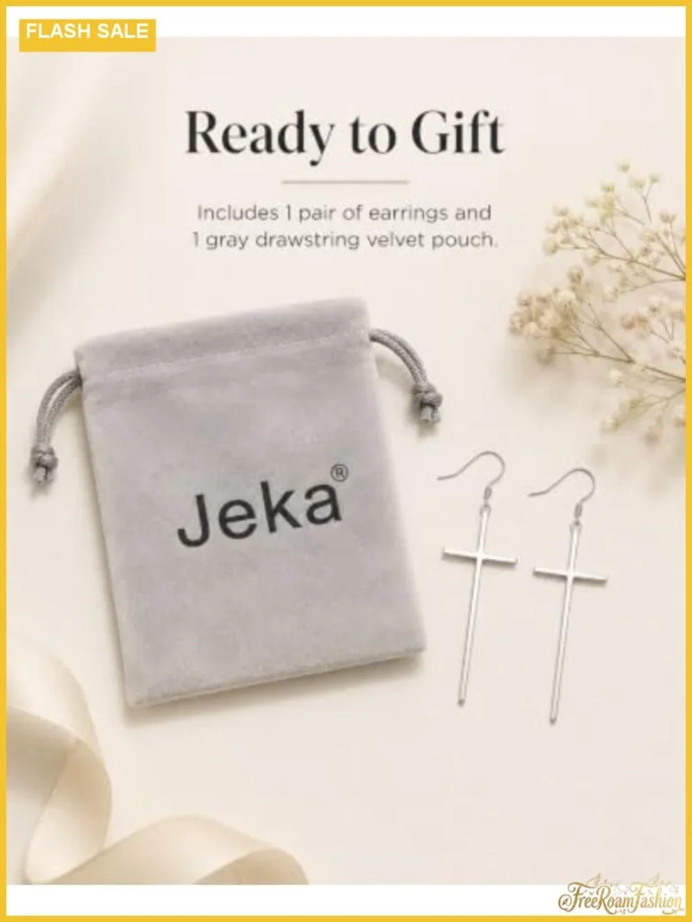 Stainless Steel Cross Dangle Earrings Hypoallergenic Long Drop Minimalist